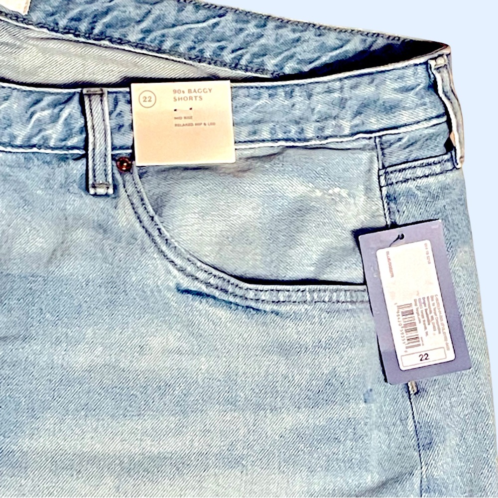 UNIVERSAL THREAD 90s baggy mid rise distressed denim shorts 22 NWT - Picture 5 of 6